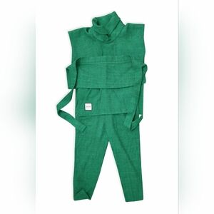 ORTTU Vibrant Green Textured Fabric